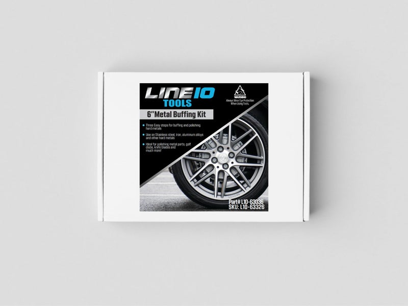 LINE10 Tools 6-Inch Buffing Polishing Wheel Kit for Bench Grinder and Drill, 3-Step Metal Buff Compound, Aluminum, Chrome, Stainless Steel Buffer Drill Adapter Auto Rim Trim Golf Club Restoration - Image 2